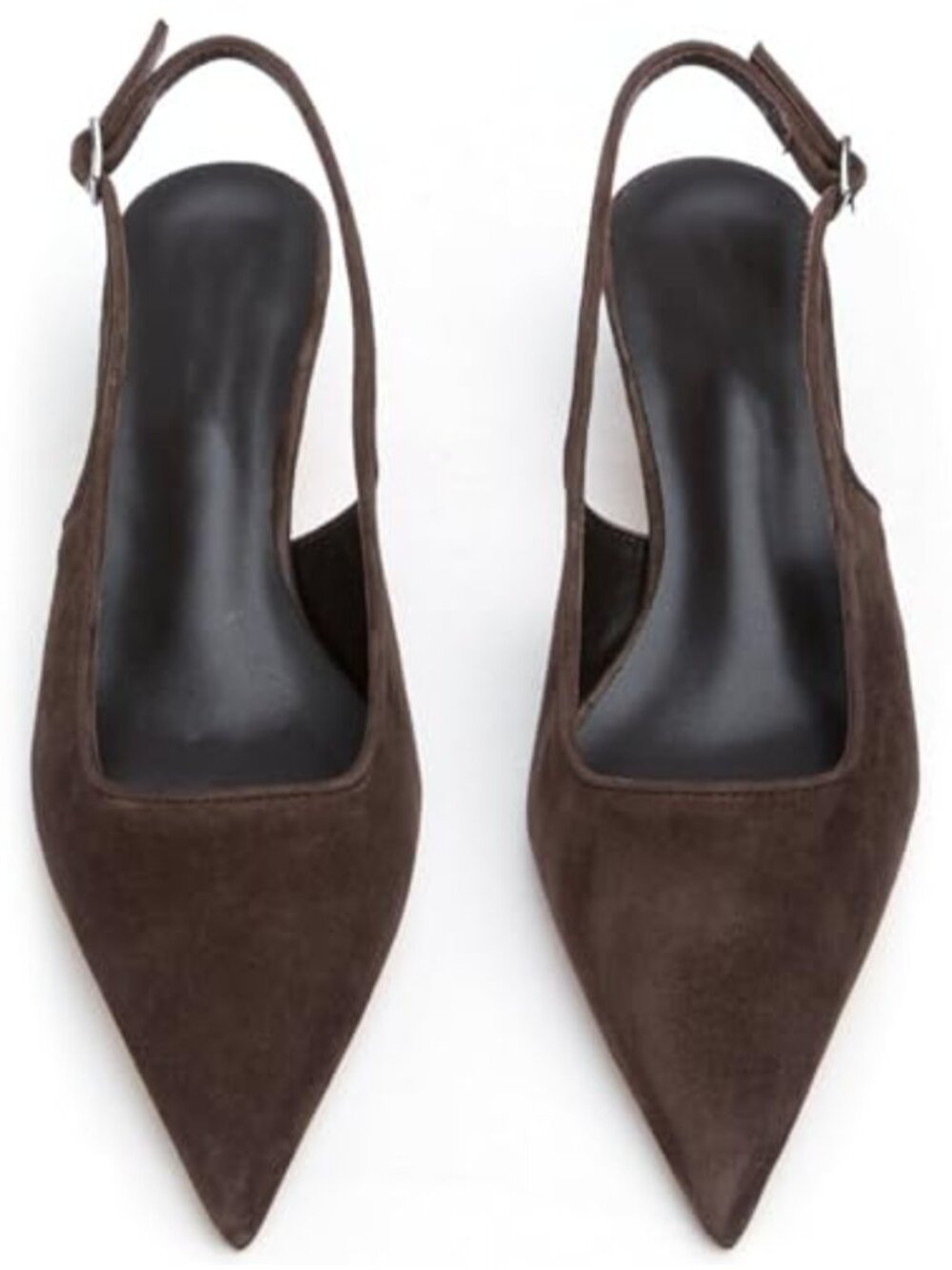 Kitten Heel Slingback Pointed Toe Pumps Low Heel Office Dress Shoes - Picture 3 of 6
